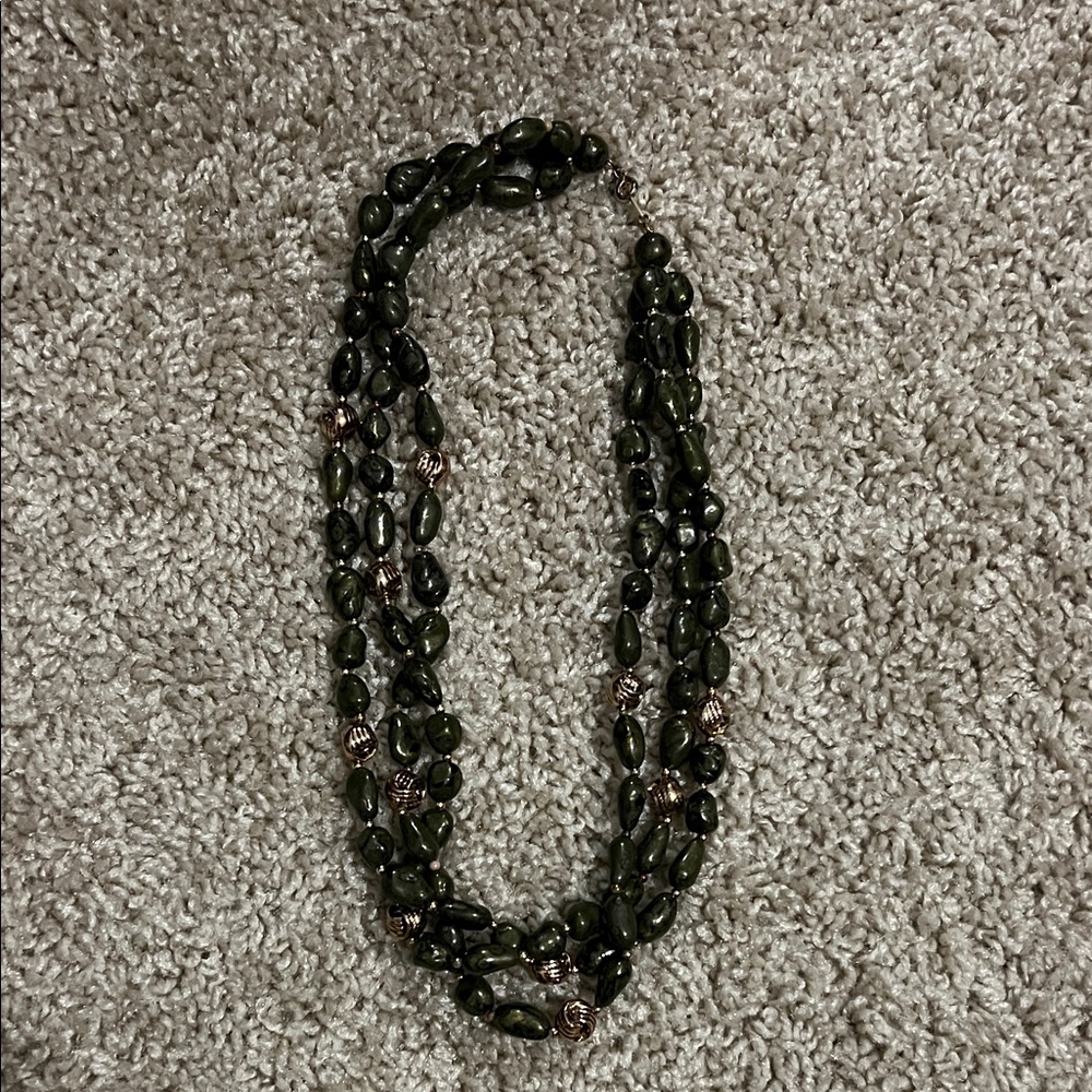 Vintage Green Beaded Necklace